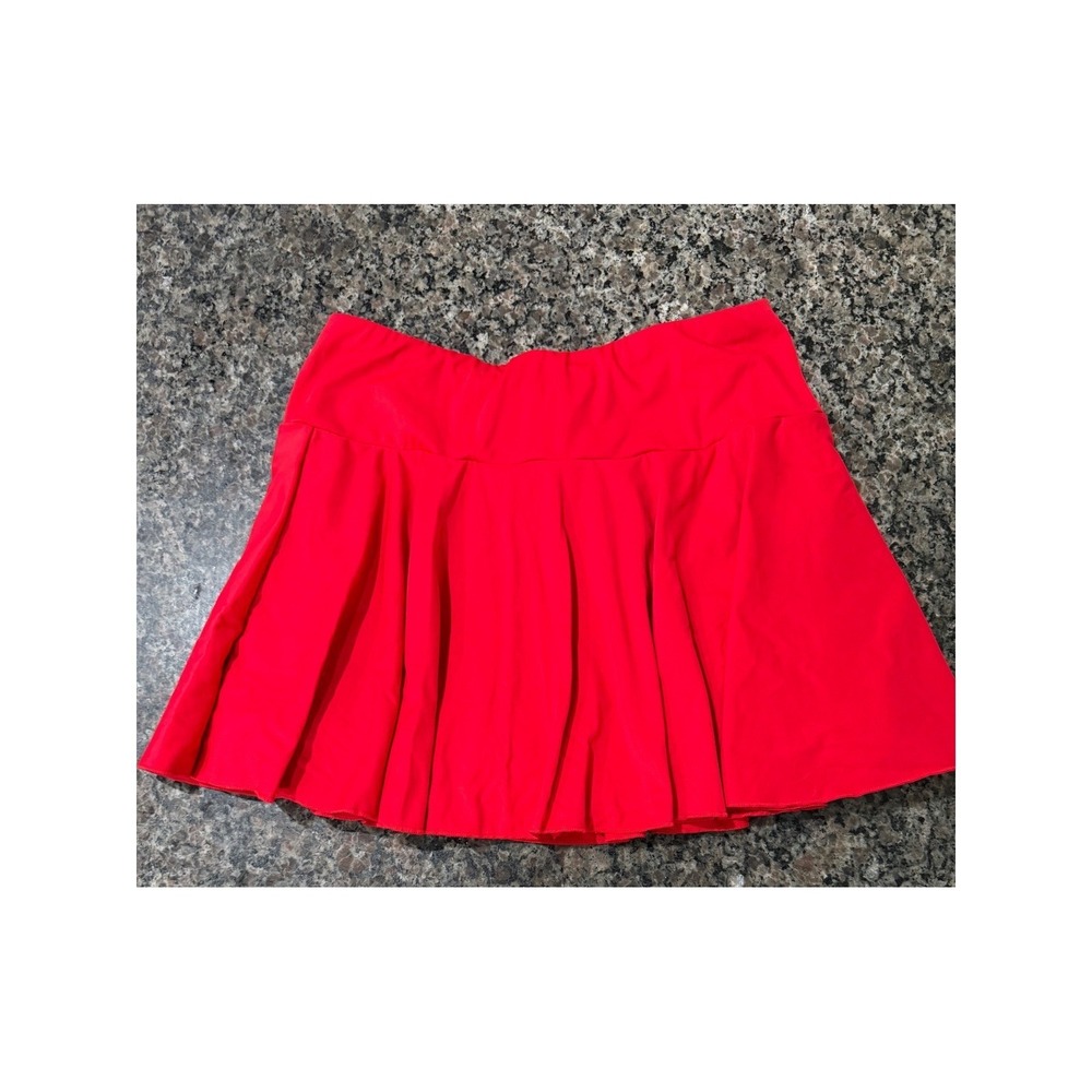 Red Pleated Athletic Tennis Skort Womens Large Active Golf Running Skirt